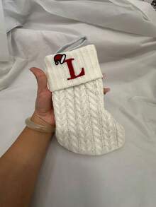 1pc Home Decor White Christmas Socks Knitted Socks Woolen Socks Embroidered Letters Candy Gift Bag Creative Holiday Festive Letters White Christmas Socks Gift Bag,Wedding Birthday Party Decor, Holiday Decor, Socks Gift Bag, Thanksgiving Decor, Christmas Decor, Room Decor, Home Decor,Christmas Gift Christmas Decorations Home Christmas Gifts Christmas Decor - Multicolor - View 6