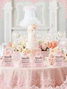 粉色礼品束口袋，情人节填充物，礼品填充物，适用于情人节、婚礼、圣诞节。粉色婚礼宿醉套装袋 - 大号束口袋，适用于新娘派对和单身派对，是完美的宿醉恢复包装、送礼佳品和圣诞节情人节礼物。 - 粉色 - 查看 5