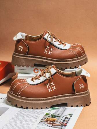 Nya Derbyskor med tjock sula, Nischade sportskor med casual look, Retro läderskor, Moderiktiga kontorsskor för par