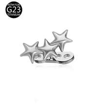 1pc Titanium Heart Zirconia Embedded Skin Implant Stud - Titanium Color - View 16