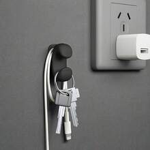 1个现代壁挂式储物挂钩架，适用于存放勺子、耳机、线缆和钥匙 - 安装简便，耐用塑料材质，多功能厨房和办公室收纳架，厨房储物架 - 彩色 - 查看 3