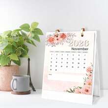 13页（18.2厘米*22.5厘米/7.1英寸*8.8英寸）DIY钻石画2026年日历套装，每月精美花卉图案不对称钻石点画艺术家居装饰礼品，长款桌面日历，独特的DIY手工钻石画，适用于客厅、卧室、办公桌和公共场所，是初学者的完美礼物。 - 彩色 - 查看 6