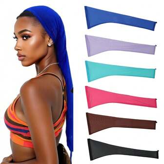 Hairweave Sleeve For Locs, Fashionable Design - Haircare For Wig, Dreadlocks Women, Extra Long Wig Breathable Stretchy With Elastic For Bun Faux Hair, For Women(Black) 1 Pc And 2 Pcs Packages Are Available