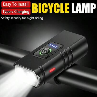 Bicycle Front Light 9 LED Bicycle Headlight Type-C Rechargeable Bicycle Light Lightweight