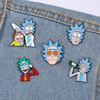 Warner Bros 1pc Rick And Morty Cartoon Sci-Fi Mashup Sticker Set: Stylish And Cute Character Stickers, Freely Combinable, Suitable For Backpacks, Clothing, Notebooks And Other Scenarios. Funny Cartoon Expression Stickers, Backpack/Clothing/Notebook Decoration, And Collectible.