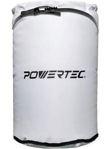 POWERTEC 70009V - Bolsa de recogida de polvo de plástico transparente, 19-1/2 pulgadas de diámetro x 33 pulgadas, paquete de 5 bolsas colectoras de polvo paraáquina con tambor de filtro de 19 - Bolsa de polvo de 30 pulgadas x 20 pulgadas + abrazadera de banda - Ver 13
