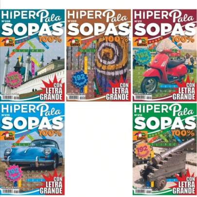Sopas De Letras Hiper Letra Grande Pack 5 Libros New Games