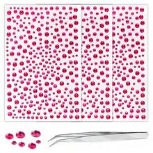 975Pcs Face Gems Hair Gems, Self-Adhesive Face Jewels Eye Jewels Rhinestones 3/4/5/6 Mm DIY Face Gems Stick On, Hair Body Rhinestones Gems Crystals Pearls For Face Makeup, Crafts (Gem_Rosered){Inchcolor_nameinch:Inchgem_roseredinch} - gem_rosered - 查看 2