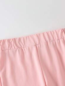 1件套女童Y2K甜美酷炫风格数字“23”及蝴蝶结装饰运动套装，柔软舒适，日常休闲服 - 粉色 - 查看 7