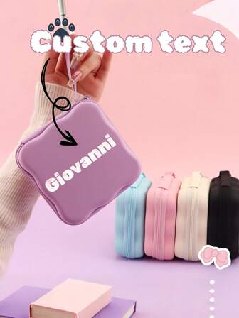 Custom Waterproof Pouch For Chargers & USB Cables Travel Cable Organizer: Mini Bag With Elastic Loops For Cords & Power Banks