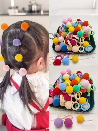 Diadema con bolas de caramelo de colores, súper linda banda de goma, nueva diadema linda para niñas de jardín de infantes, diadema de alta elasticidad, se puede usar como regalo de cumpleaños, Navidad, Día Nacional, regalo para niños