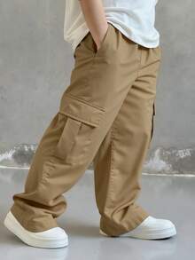 Bộ 2 quần ống đứng mềm mại nhiều túi thời trang cho bé trai, thoải mái, năng động, đi chơi, đi học, đi làm, mặc hàng ngày, mùa xuân/hè/thu - màu đen - Xem 3