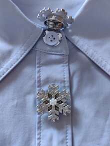 Set de 2 botones de copo de nieve elegantes de Navidad, set de botones para camisa, set de botones de clip, set elegante de gemelos con cristales, adecuado para decoración de esmoquin y vestido de boda - Flor - Ver 17