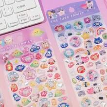 قطعة واحدة من ملصق الغراء المرصع بالكريستال الحالم ثلاثي الأبعاد، ملصق ديكور القرطاسية، ملصق ديكور جميل بطراز كرتوني، ملصق مكافأة للأطفال؛ متوفر بأربعة أنماط؛ الأنماط مناسبة للاستخدام في كتب الملصقات والألبومات والأجهزة المحمولة والثلاجات وأغلفة الهواتف DIY، وأغراض ديكورية أخرى؛ مناسب للاستخدام في المنازل، خلال العطلات، ويمكن أيضًا استخدامه كهدية للأصدقاء أو الأطفال خلال موسم عيد الميلاد.