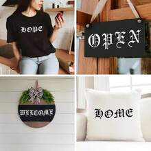 6pcs Gothic Style English Alphabet Stencils - Uppercase & Lowercase Letters, Numbers, Symbols - Durable PET Plastic Templates For Calligraphy, Scrapbooking, Journaling, Crafts - Reusable & Easy To Clean, Scrapbooking Supplies, Calligraphy Tools, Decorative Stencils, Easy Clean Stencils - White - View 7