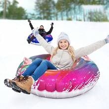 1pc Thick Inflatable Ski Hoop, Colorful PVC Material Ski Circle, Suitable For Outdoor Winter Sports, Adult Inflatable Ski Mat Accessory
