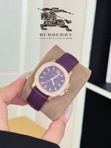 Burberry Purple Dial Purple Leather Strap Women's Wristwatch - Rose Gold - View 6