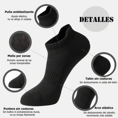 Calcetines de Deporte para Hombre y Mujer 6 Pares, Calcetines Tobillero de Algodón Transpirable que Absorbe la Humedad, Tines Cortos Casuales Duraderos, Low Cut Calcetas Running Atlético Caminar