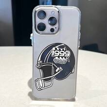 1 Funda de Teléfono de Material Suave Transparente con Tema de Fútbol Americano, Adecuada para iPhone 16 Pro Max/11/12/13/14 Plus Series - Moderna y Resistente a Impactos, Regalo Perfecto para Entusiastas del Deporte - Color transparente 2 - Ver 1