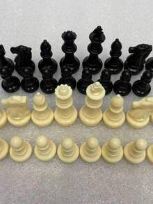 32pcs International Chess Pieces, King Height 1.9/2.6/3.7 Inches, Portable Board Game Accessories, Classic Chess Set Suitable For Travel, Party & Relaxation - Multicolor - View 2