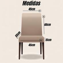 Anti-Dust Dining Chair Cover Kit 6 Seats Premium Quilted Thick Fabric Various Colors - 米色 - 查看 5