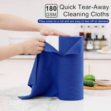 Tear Away Dish Cloths Rolls, 40 Sheets-11.8" X 11.8", Reusable Washable Dish Towels For Kitchen, Ultra Absorbent And Quick Drying Microfiber Cleaning Rags, Navy Blue,25865134 - Navy Blue - View 2