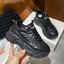 Judxsious Zapatos Caminar Cómodos de Plataforma para Mujer Zapatos de Tenis Transpirables de Moda - Negro - Ver 7