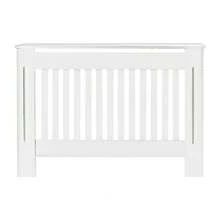 EFAN Radiator Cover White, Large Radiator Shelf Tall Radiator Cover Vertical Slatted Grill Cabinet Shelf Modern Radiator Covers MDF Wood Cabinet Shelf Heating Covers For Living Room Hallway (Medium, White) - Medium(H 82 X W 112 X D 19 Cm) - View 9