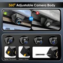 HD 1080P Reverse Camera: 360°+45° Adjustable Rear View With 170° Wide Angle Reversing/Front Cameras-IP69 Waterproof Parking-Universal For Car/Truck/SUV/Van - Black - View 2