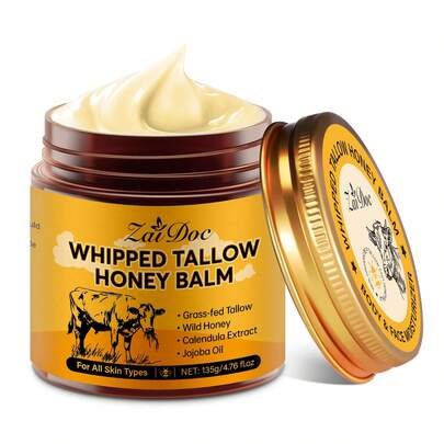 ZAIDOC Whipped Honey Balm With Manuka Honey & Calendula, Multi-Purpose Salve For Face & Hands, Grass-Fed Formula, Deep Moisturizing For All Types, 4.76oz