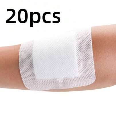 50pcs/20pcs Wound Dressing Bandages, Size 5.9 Inches*3.9 Inches And 2.75 Inches*2.36 Inches, Includes Breathable Gauze Pad, Latex Bandage And Self-Adhesive Wound Dressing, Suitable For First Aid Kit