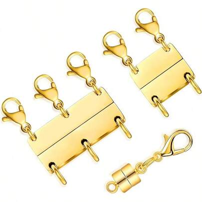 Cierres para superposición de collares, 3 piezas de collares de 18k oro superpuestos para mujeres, separador de collares para superposición, cierres de joyería para collares