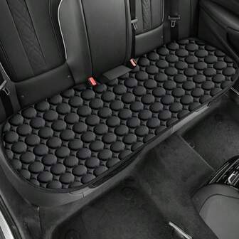 1 pieza Cojín de asiento de coche de patrón redondo esponjoso, suave y de felpa corta, cómodo, sin ataduras, transpirable, se ajusta al asiento trasero de 3 plazas, sin respaldo, cojín de asiento trasero para las 4 estaciones, adecuado para sedán, MPV, SUV, camión, autocaravana