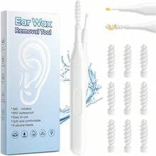 AFRT 2025 Ear Wax Removal Tool Multifunctional Spiral Ear Cleaner Q Grips Earwax Cleaning Tool With 9 Repacement Tips Washable Ear Wax Removal Kit For Deep Cleaning Ear Picks - như hình ảnh - Xem 1