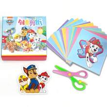 Set di attrezzi per il taglio della carta a tema Paw Patrol, 109 pezzi, inclusi 108 sagome da ritagliare e un paio di forbici, con motivi di personaggi come Datong, Skye, Rubble, Zuma e altri, adatto per attività di ritaglio di carta fai-da-te, artigianato, attività scolastiche, regali di compleanno, festività e feste di compleanno, divertimento per le feste (i colori delle forbici sono distribuiti casualmente).