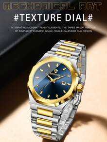 BINBOND New Luxury Men's Quartz Watch Stainless Steel Strap Fashion Casual Waterproof Watch Top Business Calendar Men's Watch - Blue - View 2
