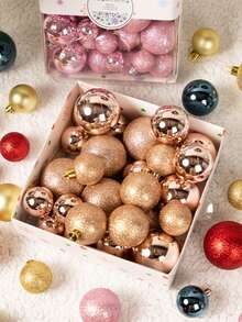 44 Pcs-Set Of Mini Shatterproof Christmas Balls,Red Christmas Ornaments,Christmas Ornaments ,Pink Christmas Decorations,Red Christmas Balls,Christmas Tree Garland Ornaments Party Decoration, Christmas Baubles, Holiday Wedding Party Decoration Hanging Balls (Assorted Colors),Christmas Winter Room Decor Christmas Decorations Home Christmas Gifts Christmas Decor