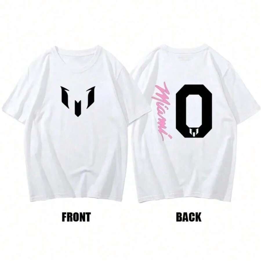 New Summer 100% Cotton Miami  10 Logo T Shirt Men Short Sleeves Cool Fans Tee Hip Hop Streetwear - trắng - Xem 1