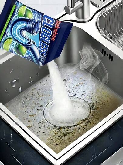 1/4/8 pièces Poudre de nettoyage de drain pour salle de bain et cuisine, dissout les obstructions et élimine les odeurs (nouvel emballage amélioré, style ancien et nouveau aléatoire) 1/5/10 pièces Poudre débouchante pour tuyaux d'évacuation, poudre de nettoyage pour déboucher les canalisations d'égout, les toilettes, la cuisine, agent de nettoyage rapide pour l'évier de cuisine