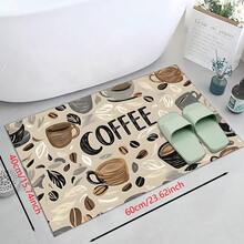 1pc Silica Gel Kitchen Mat, Coffee Style, Can Be Used As Floor Mat, Countertop Mat, Bathroom Mat, Non-Slip, Washable, Absorbent, Suitable For Farmhouse, Entryway, Indoor, Room Decor, Kitchen, Dining Room, Small Office/Home Office, Sink, Laundry Room - XYCFD189 - View 14