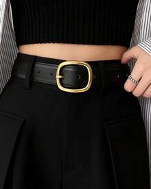 1pc Women's Simple And Stylish PU Leather Belt, Suitable For Casual Jeans, Autumn And Winter Seasons, Suitable For School, Parties, And Halloween Outfits.