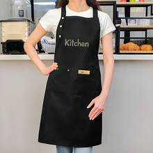 1pc High Quality & Kitchen Apron For Men & Women - Durable Polyester With Adjustable Straps, Multiple Pockets - Ideal Gift For Dad, Mom, Parents (Birthday, Father's Day, Christmas), Culinary Attire, Functional Kitchenwear, Practical Pockets - AZX0001 - Xem 3