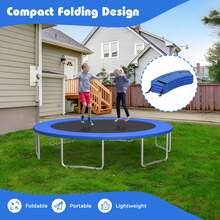 Universal 15FT Split Trampoline Spring Cover W/Hook & Loop Fastener Waterproof - Blue - View 8