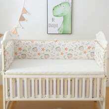 1pc Baby Crib Guard Rail Soft Padding, Infant Crib Bumper Liner, Cartoon Print Cushioned Bed Fence, Newborn Anti-Collision Protection Guardrail - Stars and Moon - View 3