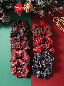 12个/套圣诞节发圈，适合作为节日礼物