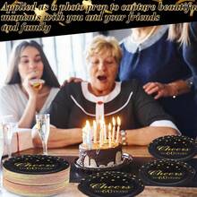 10/20/40入 30/40/50/60歲生日派對餐具用品 Cheers To 30 Years 7英吋一次性紙盤 30週年紀念派對裝飾 40歲生日派對裝飾 50歲生日派對小禮品 生日裝飾 - 黑色 - 查看 7