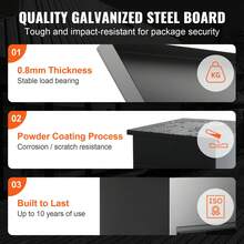Mailboxes For Outside 17.3"X13.8"X22.8", Galvanized Steel Package Delivery Boxes For Outside With Coded Lock, Anti-Theft Baffle, IPX3 Waterproof Delivery Box For Packages For Porch, Curbside - Black - View 3