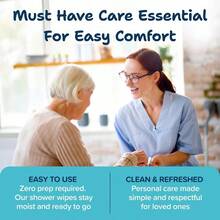 AFRT Body Wipes For Adults Bathing No Rinse 50pc XL - Ultra Thick Shower Travel Wipes For Personal Cleansing And Hygiene Essentials Elderly Care Incontinence Disposable Washcloths For Women Men - 溫和清新 - 查看 4