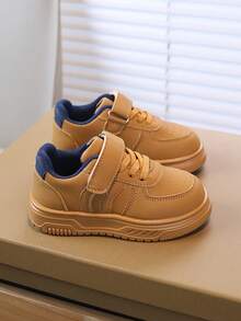 1双儿童休闲运动鞋，秋季新款女童软底白色鞋，幼儿时尚魔术贴防滑平底鞋，女童日常户外运动鞋 - 黃色 - 查看 6