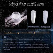 10克 0.2毫米 白色美甲闪粉，全息超细0.2毫米糖霜美甲闪粉，糖霜粉，PET薄片，仙女闪耀美甲装饰，法式美甲糖霜闪粉美甲 - 白色 - 查看 4